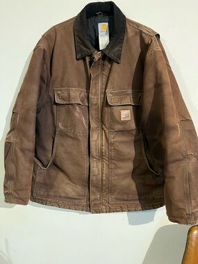 Carhartt brown distressed jacket